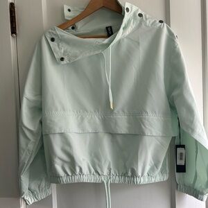 Sporty Lightweight Mint Pullover Windbreaker Jacket
